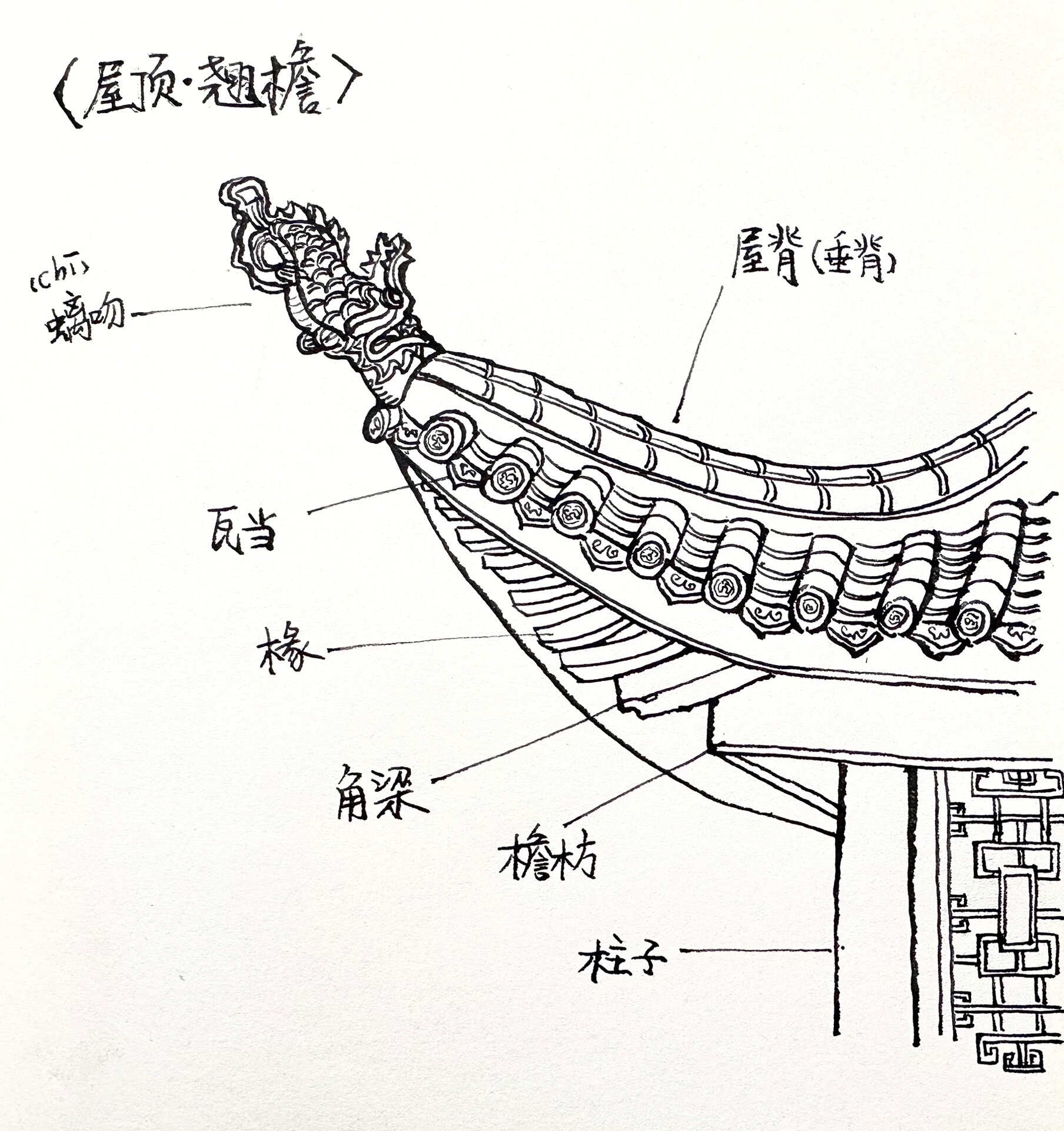 青瓦翘角图集图片