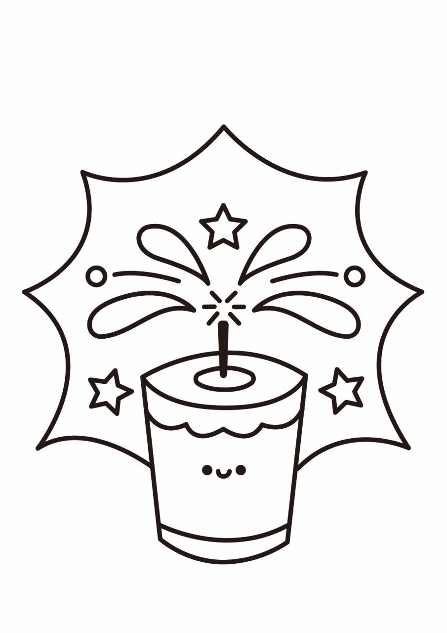 儿童画|鞭炮烟花简笔画🧨(可打印) 幼儿园鞭炮烟花线稿高清可打印