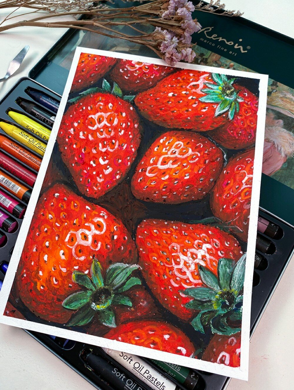 🍓重彩油画棒草莓手绘