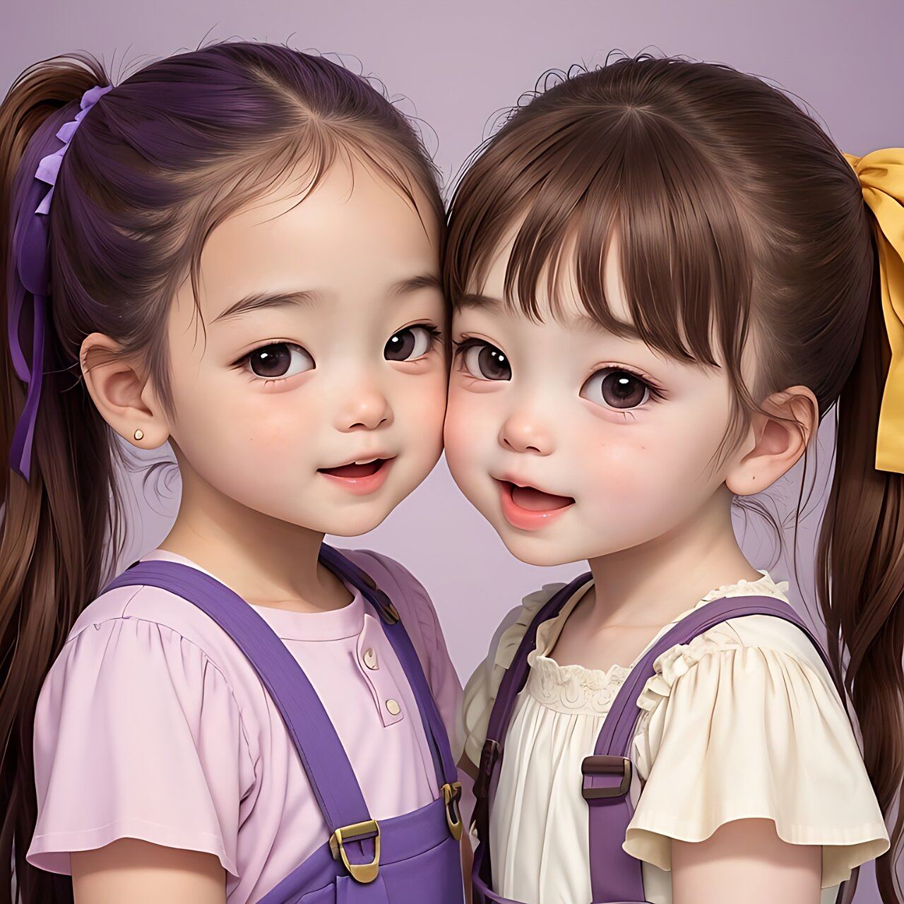 姐妹们,这期的紫色系双胞胎姐妹女儿头像也太可爱了~ 喜欢什么样的