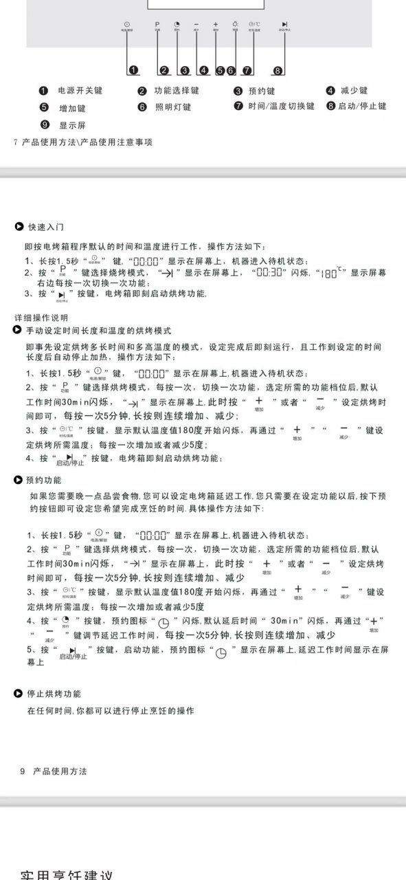 欧派烤箱kws230-k631 说明书没了,好几年前买的,没用过,不会使用有没