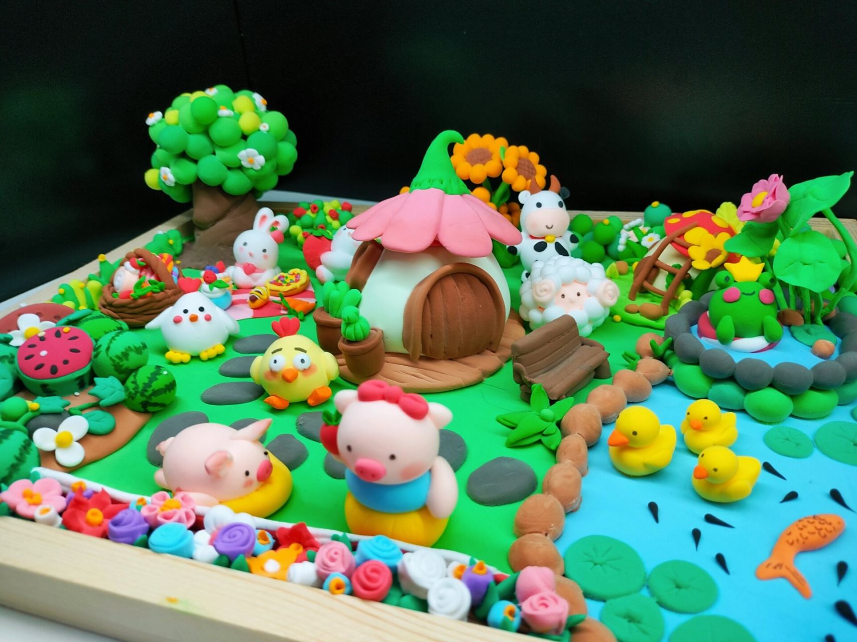 儿童超轻黏土夏日动物农场欢乐派对作品 帮隔壁姐姐儿子做的五一手工