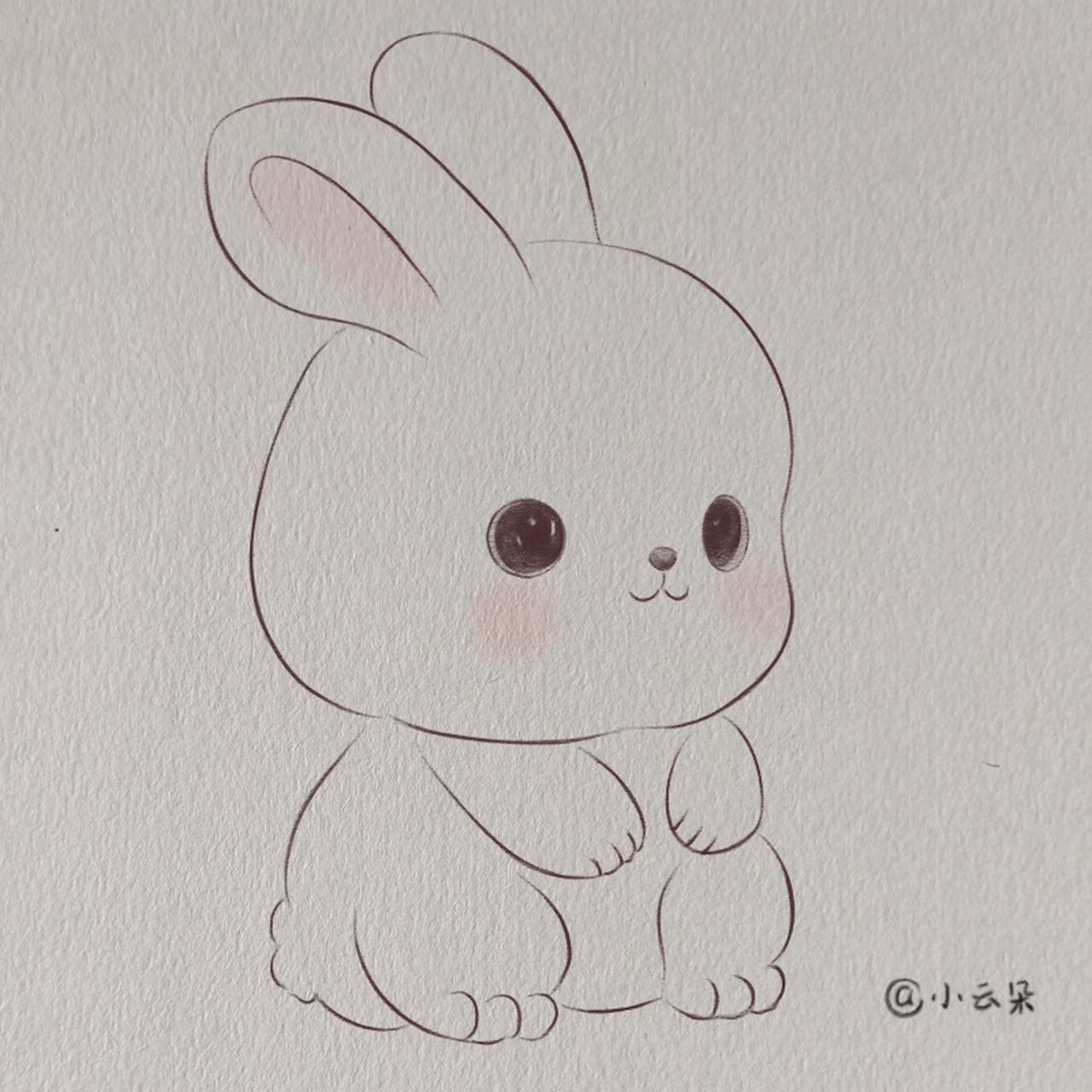简单可爱简笔画178   祝大家兔兔如意