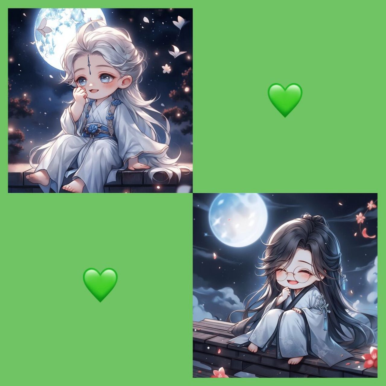 越看越幸福的q版情侣头#古风头像# #可爱