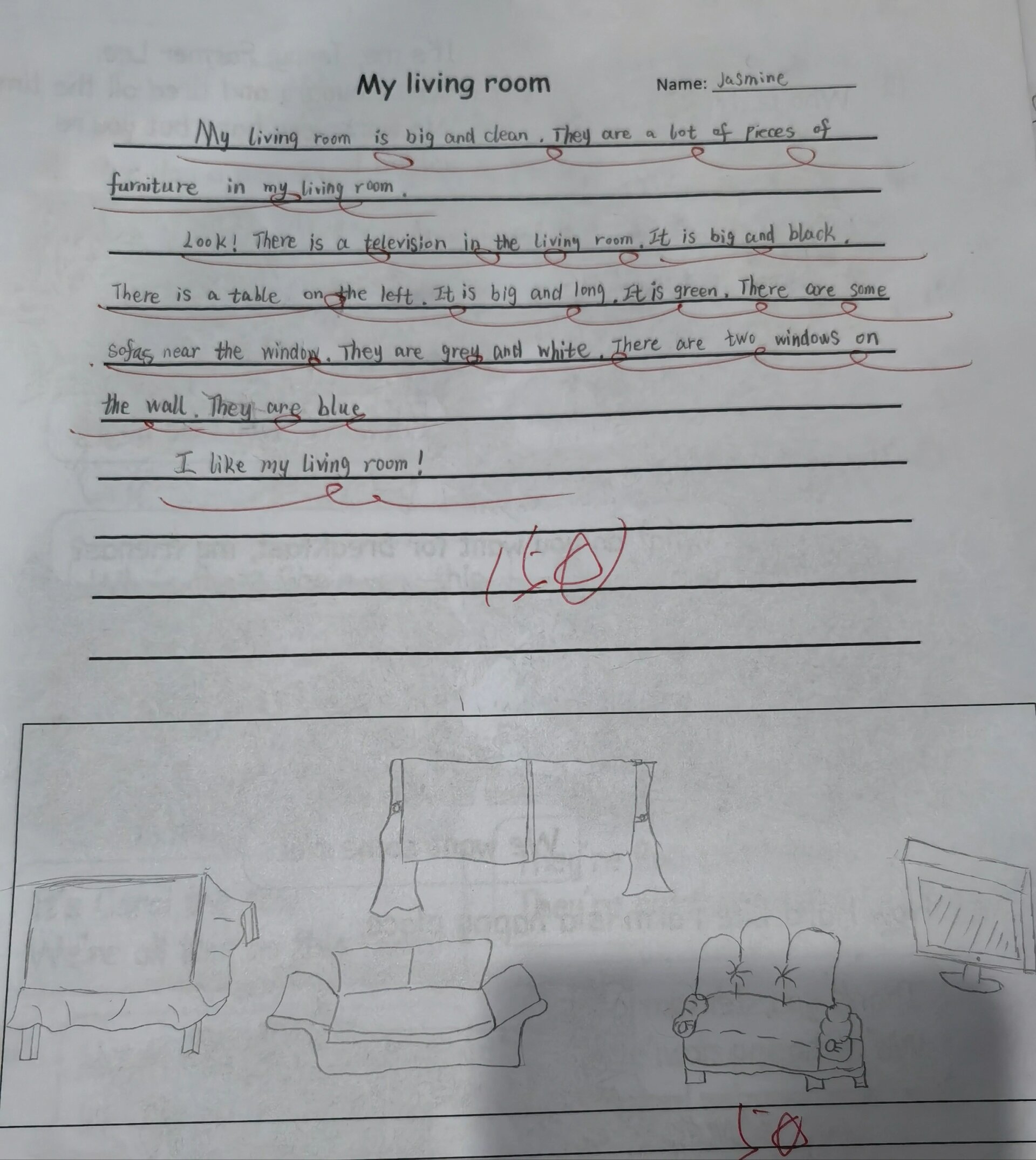 四年级作文my living room 同样的标题, 不一样的学生, 丰富的内容