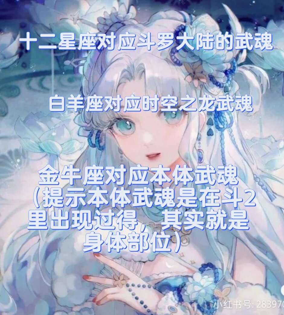 十二星座分别对应斗罗大陆里的什么武魂 我