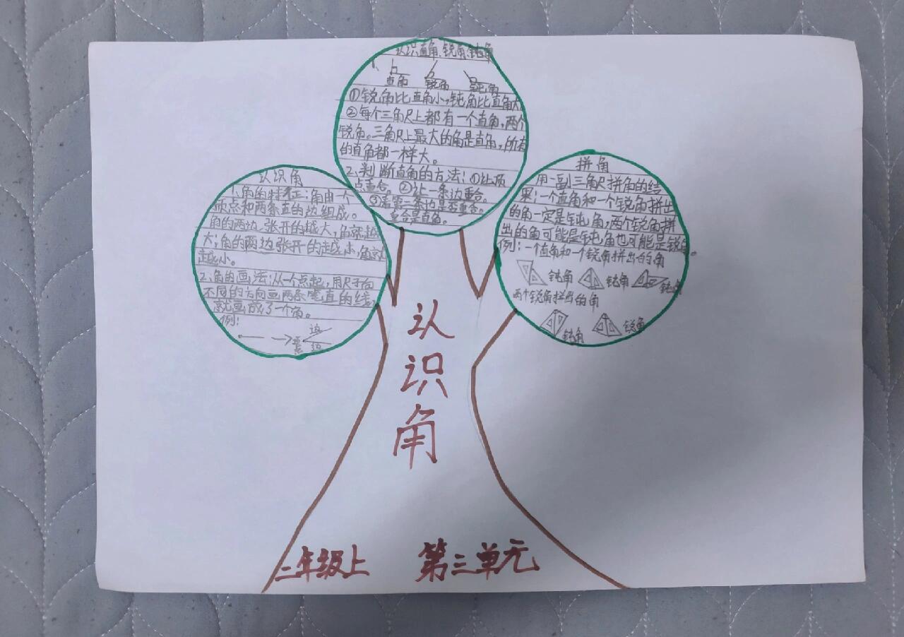 数学知识梳理~智慧树思维导图 数学二年级上册的知识学完了, 寒假老师