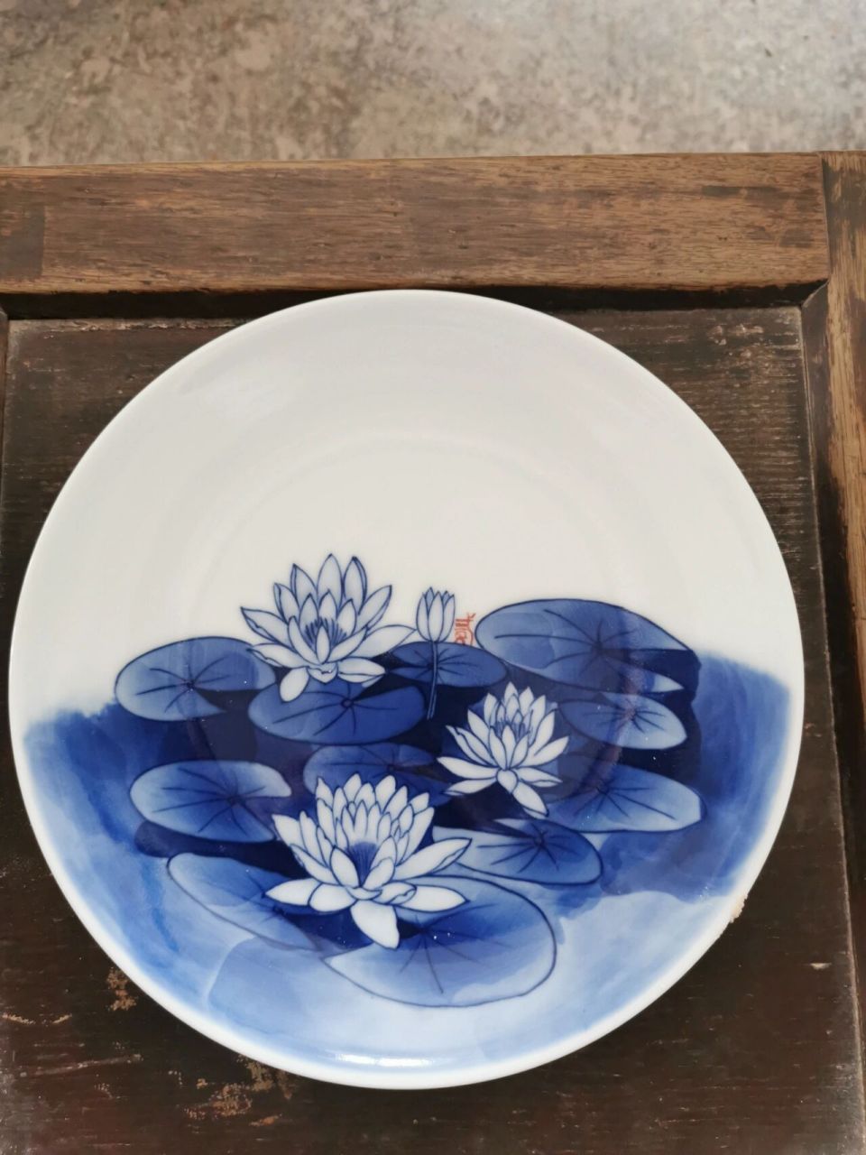 手绘青花盘子烧好啦  手绘 青花