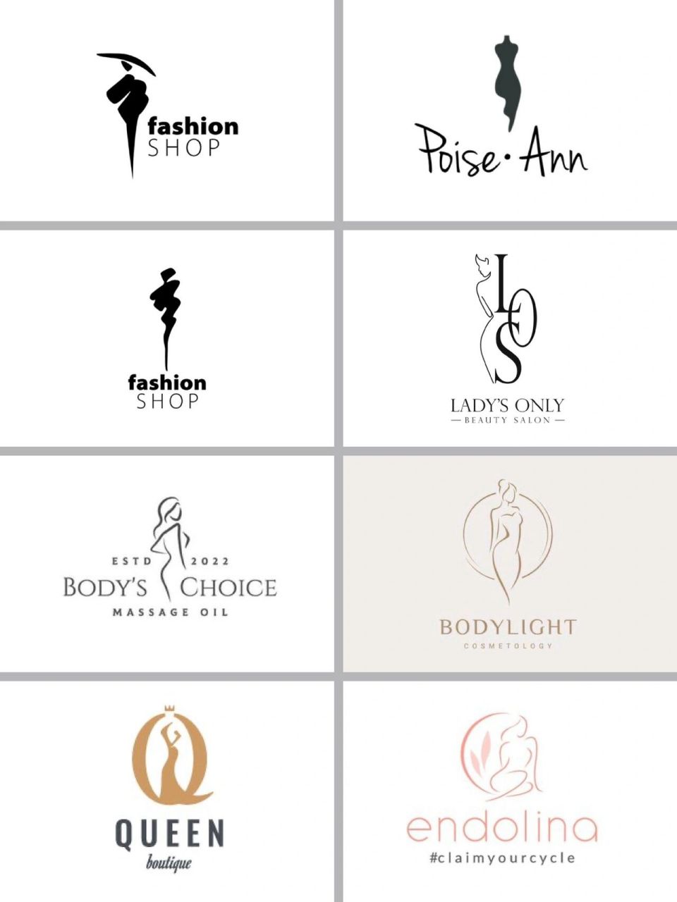 logo设计|柔美高级 女性元素logo设计合集 以女性特征元素作为logo