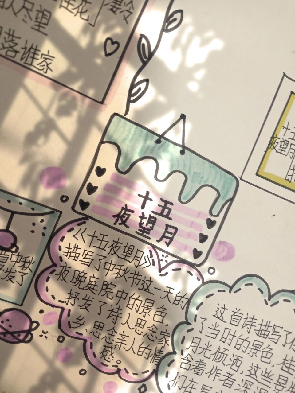 六下人教版古诗三首《十五夜望月》思维导图 #画画的日常