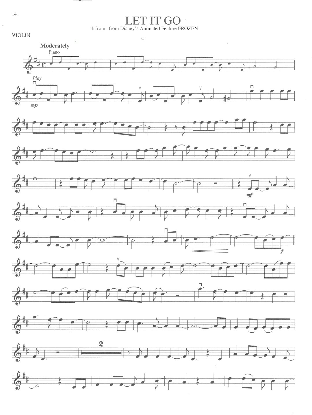 分享—《let it go》小提琴谱(简易版)