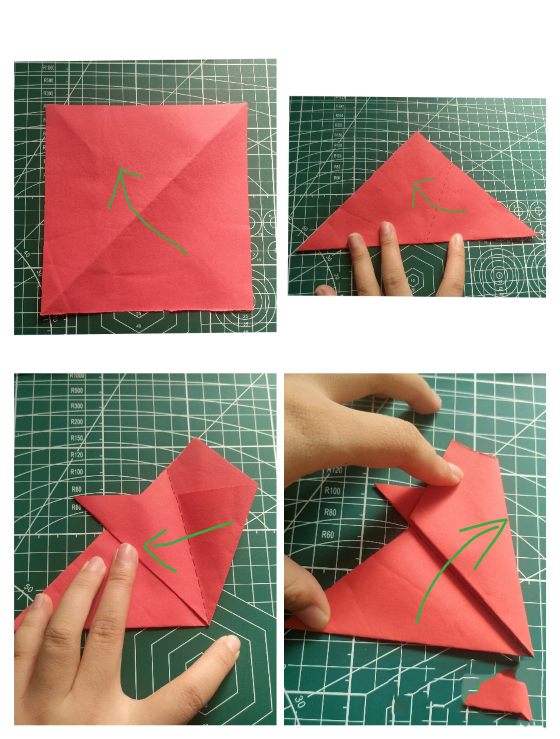 团花剪纸——五瓣花折法