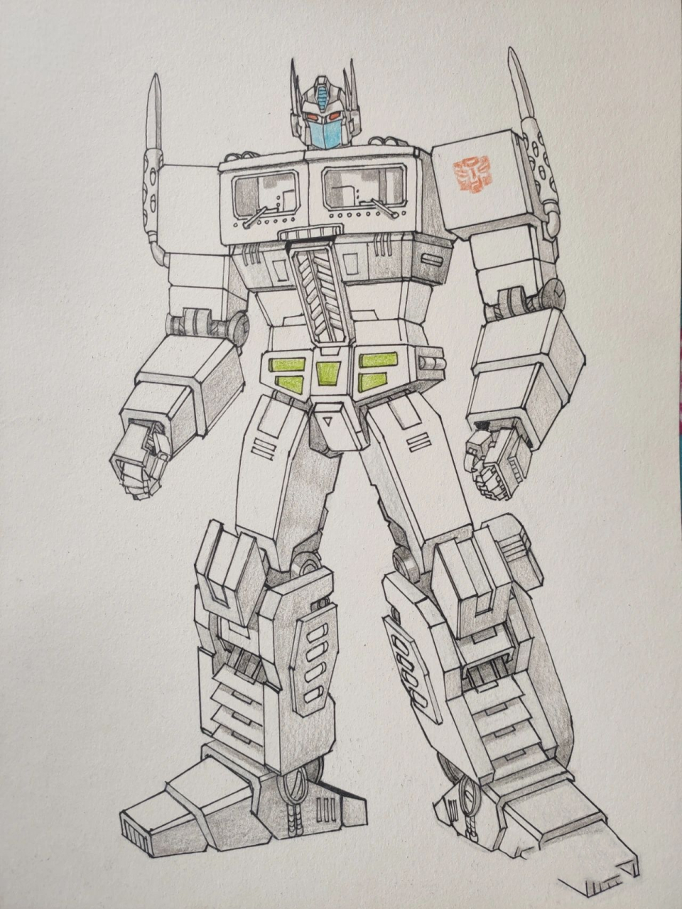 变形金刚 | 汽车人 刘洋的变形金刚彩铅机设图鉴 人物名称:1.热破2.