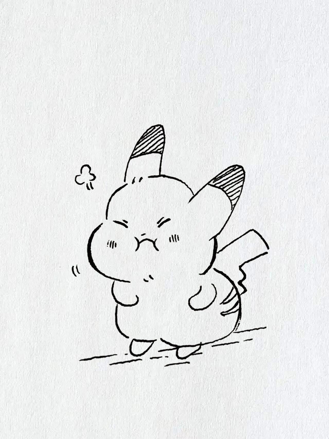 画一只可爱的皮卡丘简笔画