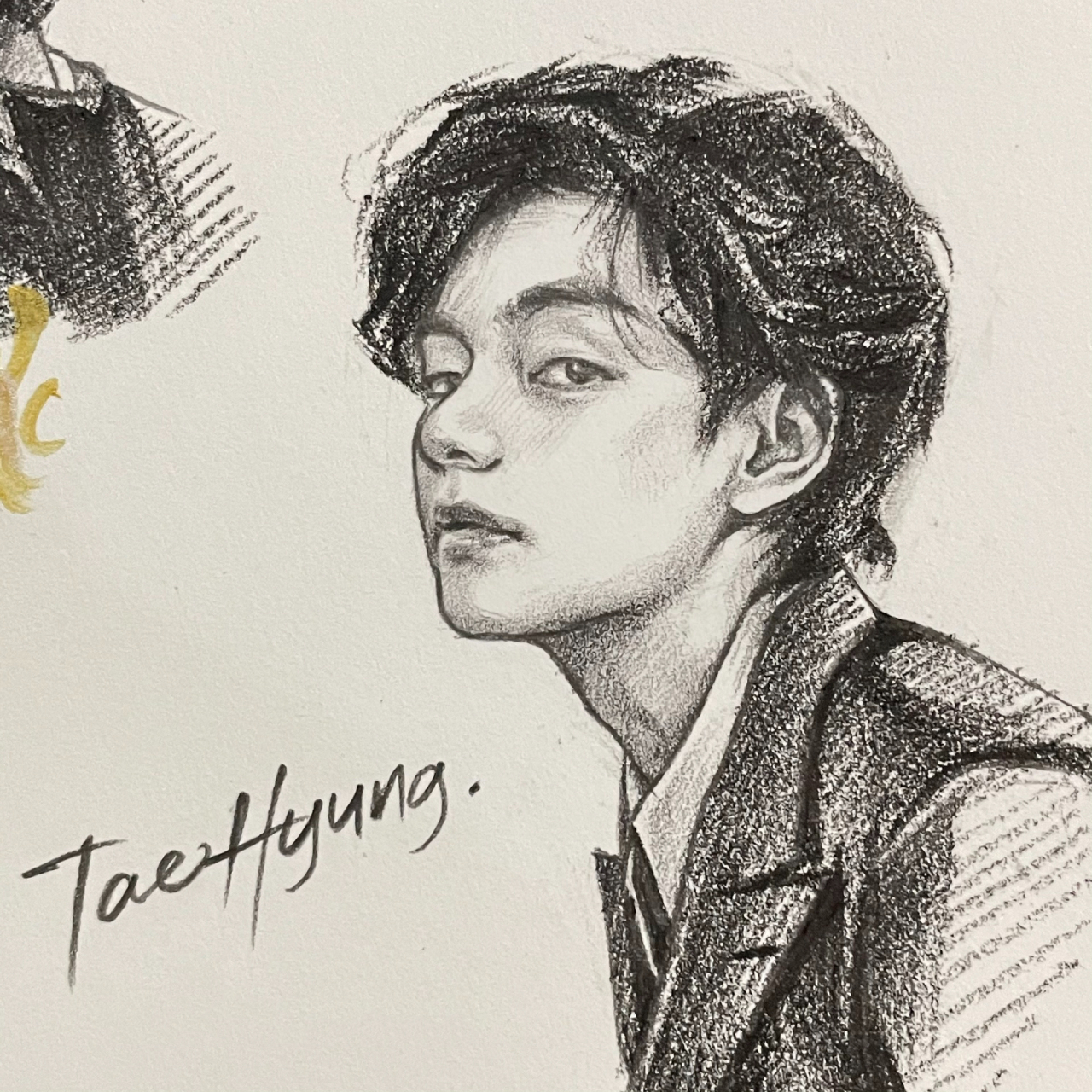 手绘头像|金泰亨 神图太多 画不过来08 	 绘画工具|卡西米尔14b