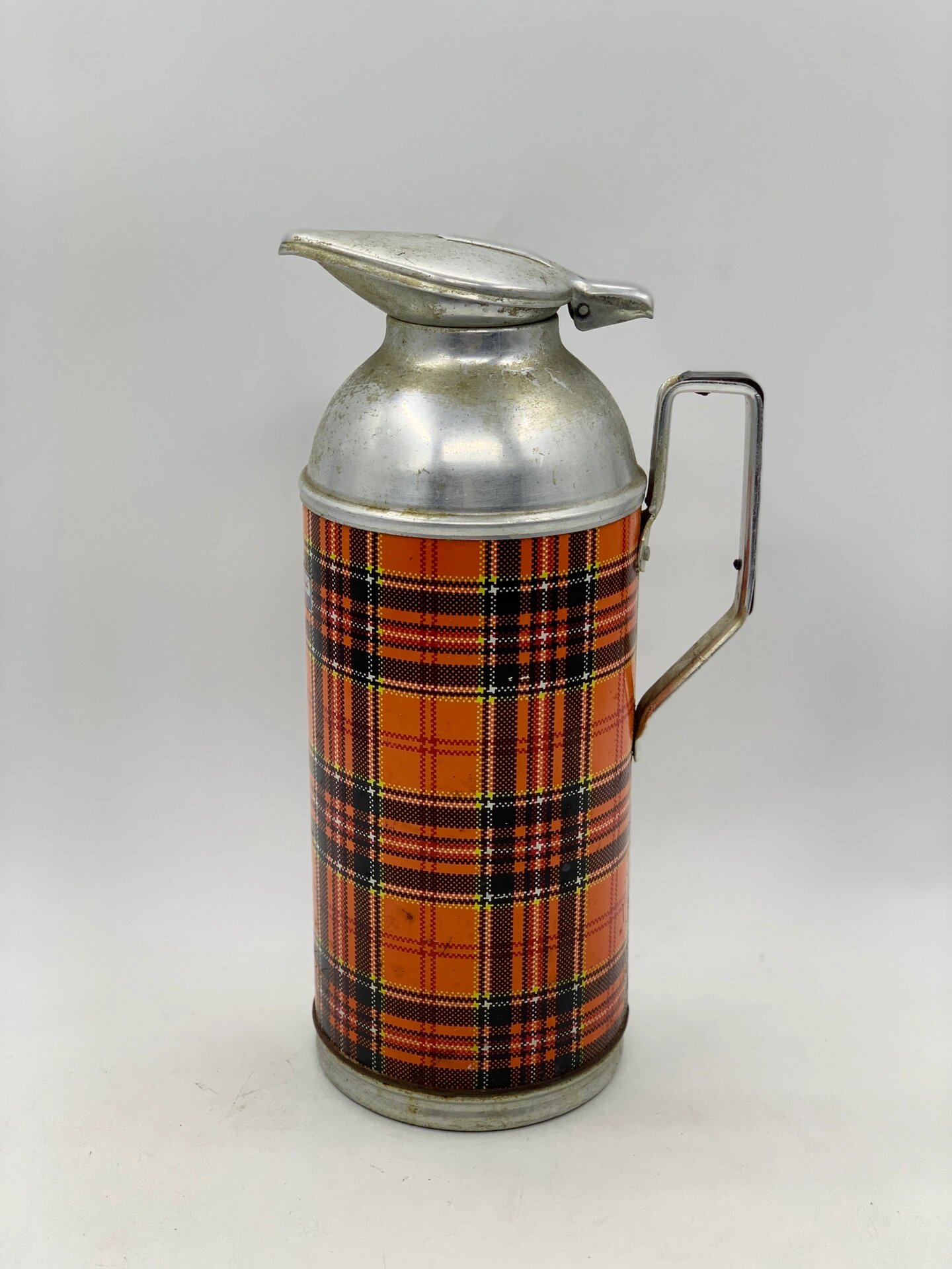 老物件 70/80年代老式格子红色鸭嘴小热水瓶