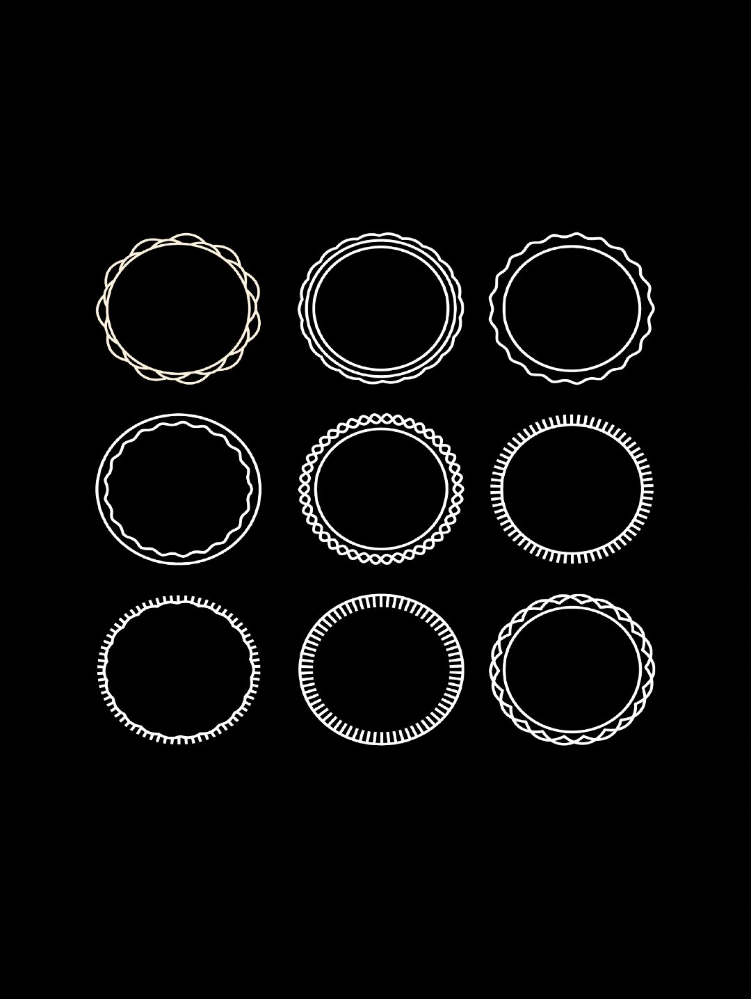 96白色圆形矢量简约欧式边框9775