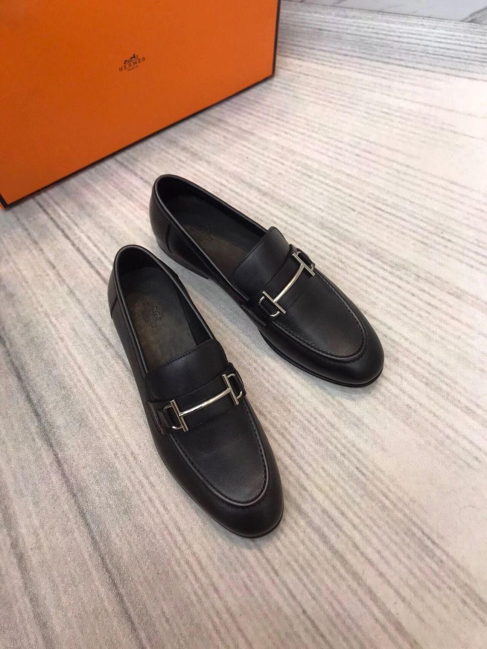 hermès爱马仕男款正装休闲皮鞋