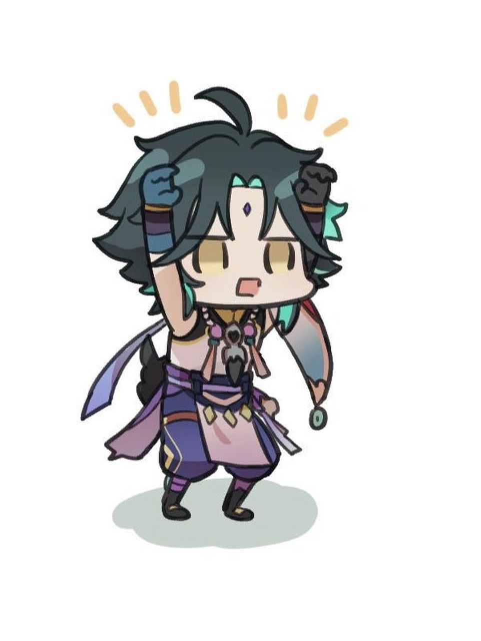 最后一张真的可爱死 是可以用来做头像的魈大人!