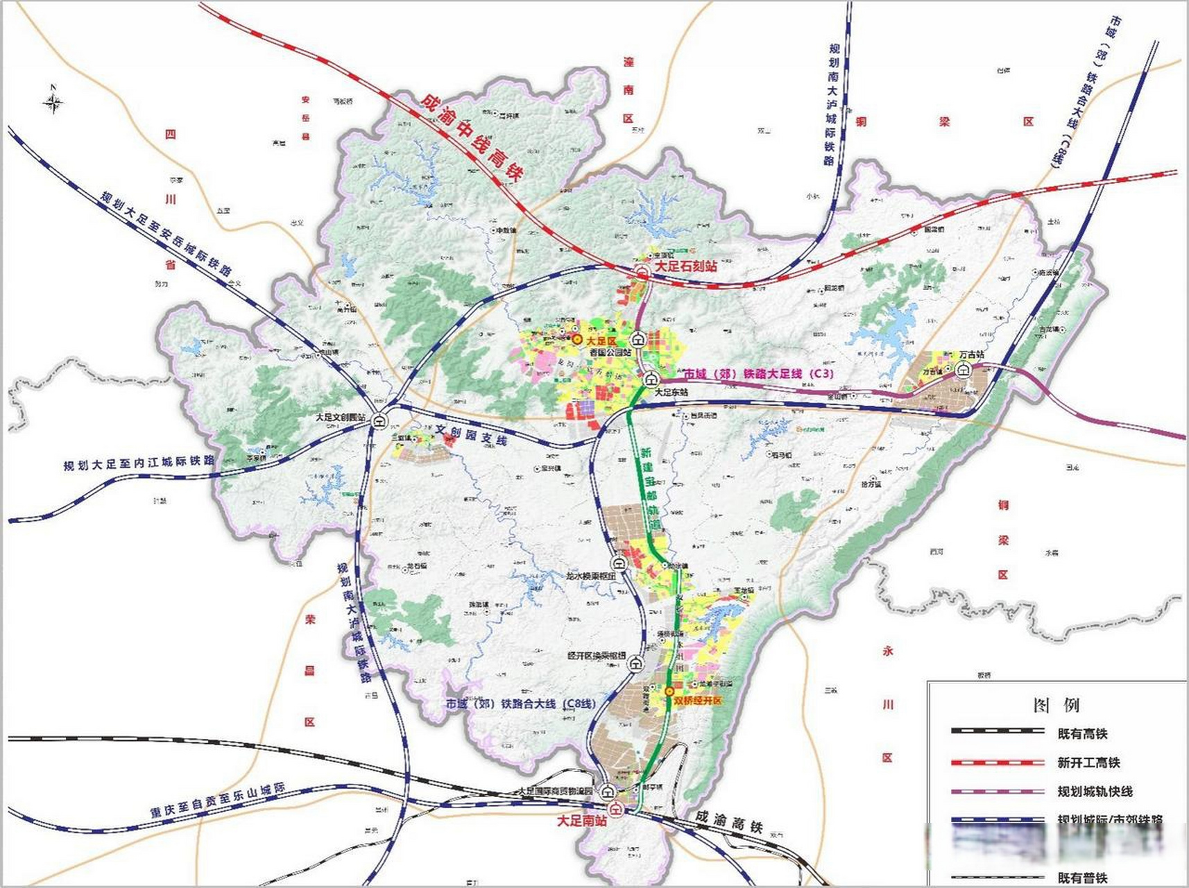 大足高铁站规划图图片