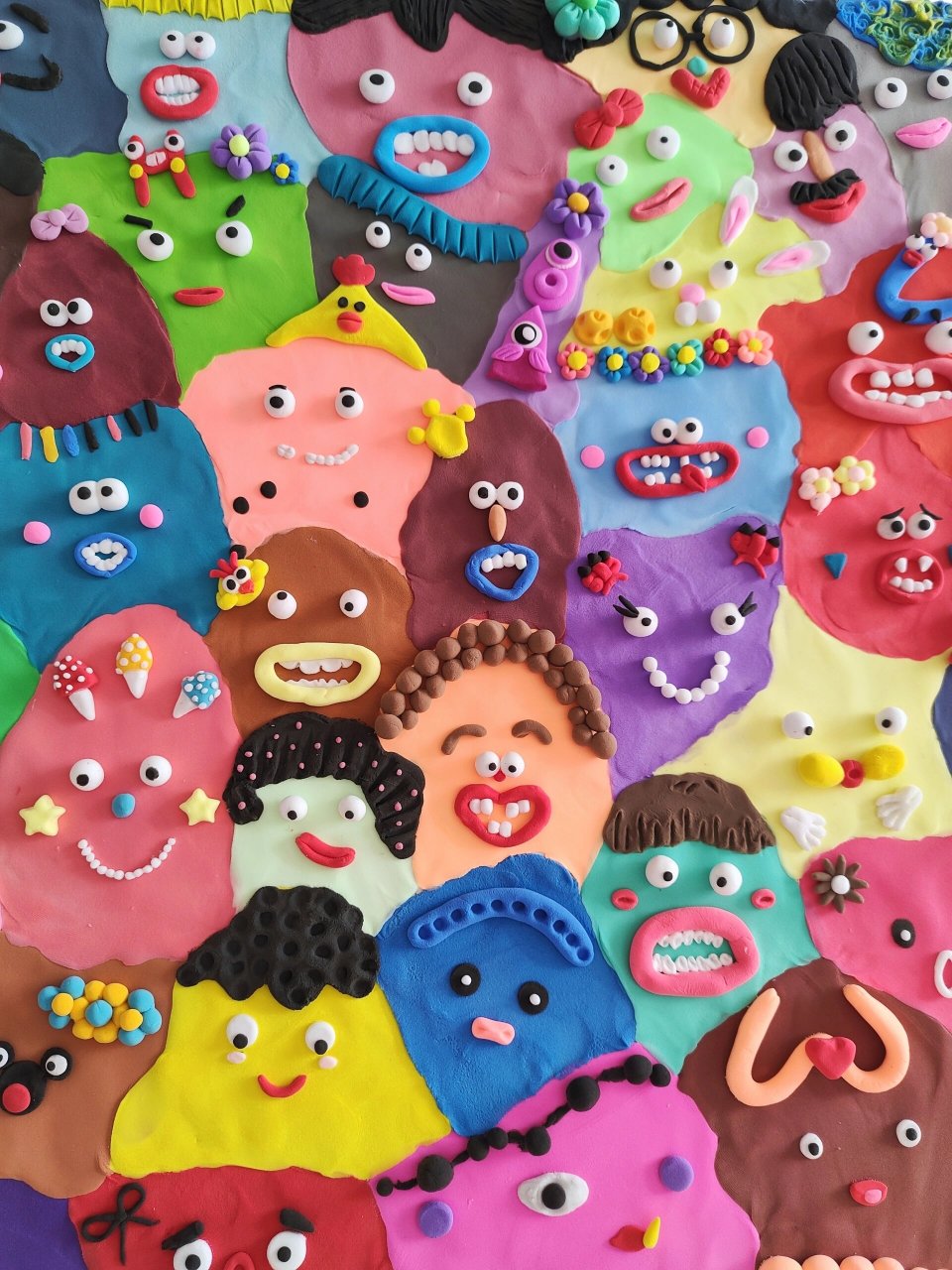 rm4 拥有怪兽超轻粘土立体画9890超可爱 之前做了花花粘土立体画