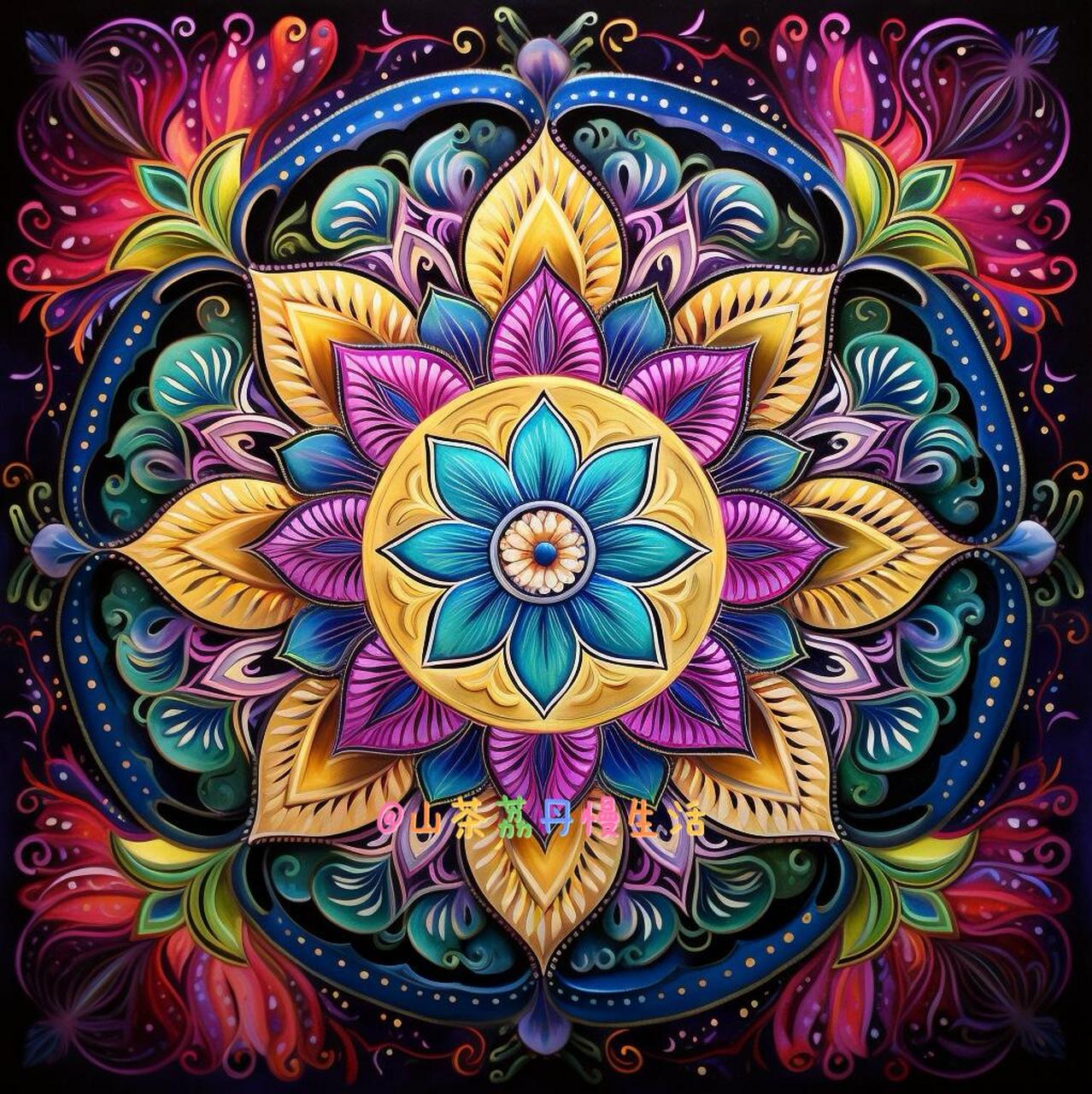 曼陀罗是一种富有象征意义的艺术形式,其图案复杂而有序,就如同我们