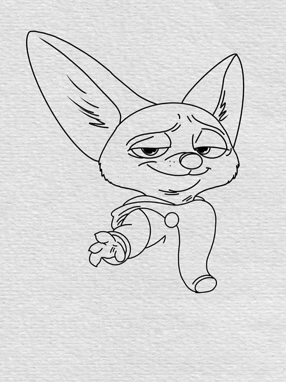 疯狂动物城人物简笔画教程(100/59) 老狐狸一枚,剧情里的它真的超萌的