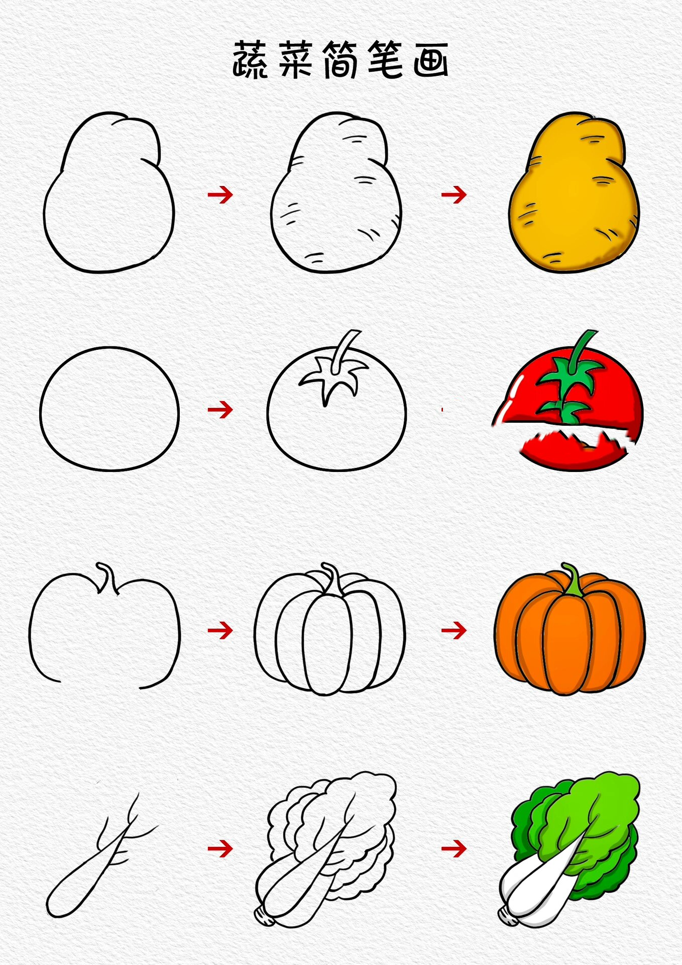 各种各样的蔬菜简笔画