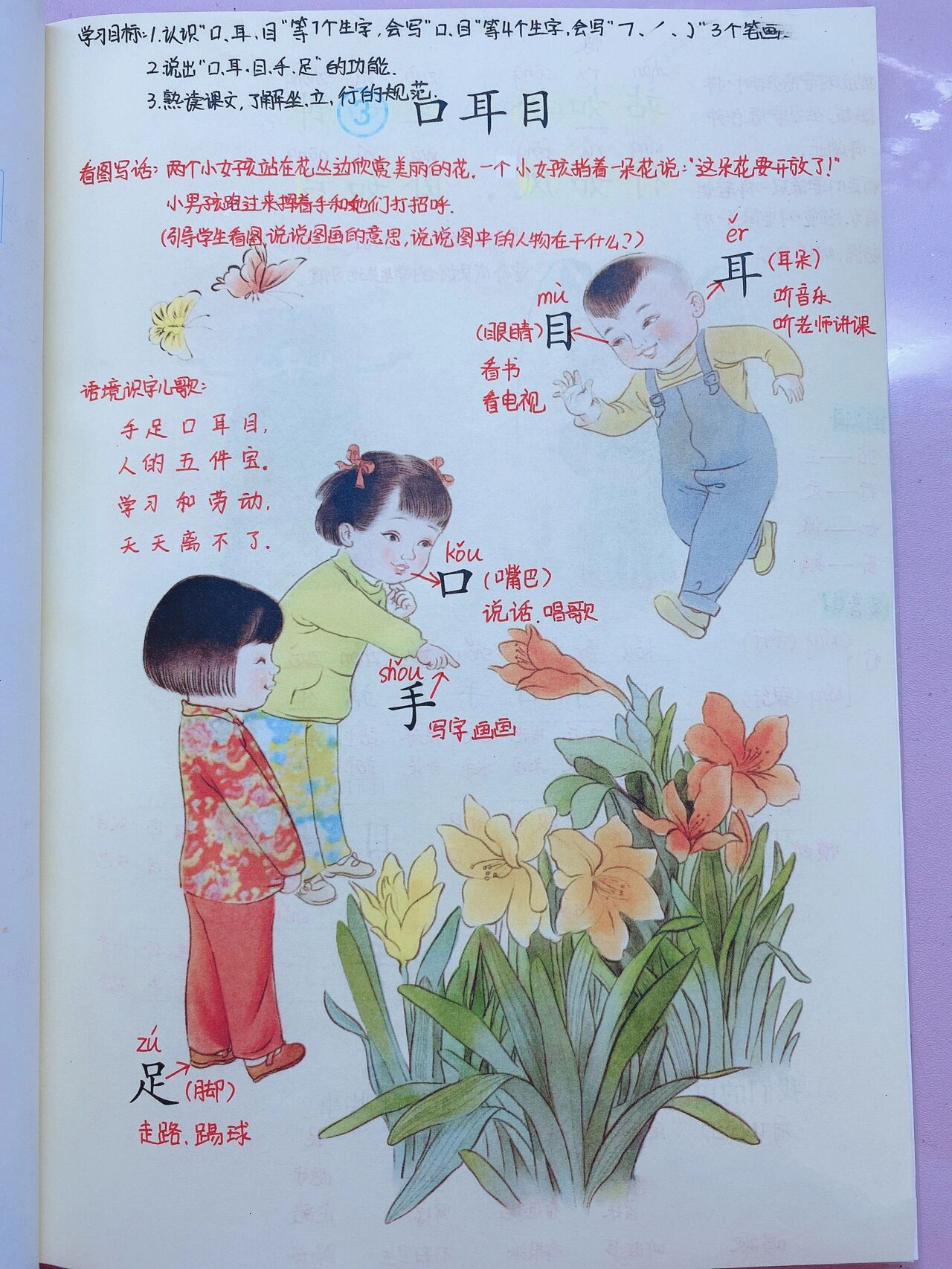 「语文」一年级上《口耳目》