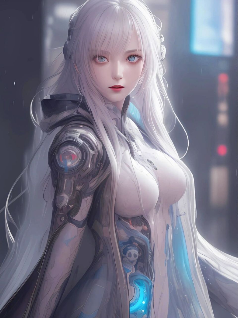 是你心中的赛博girl嘛 fantasy赛博女孩,永不凋零的花 作品系 ai 创作