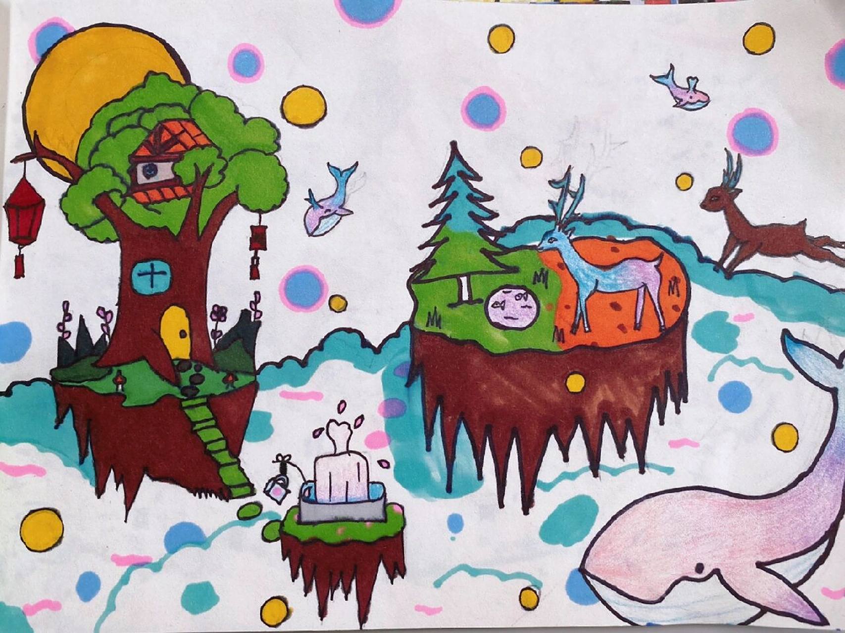 三年级美术《彩色的梦》作业分享