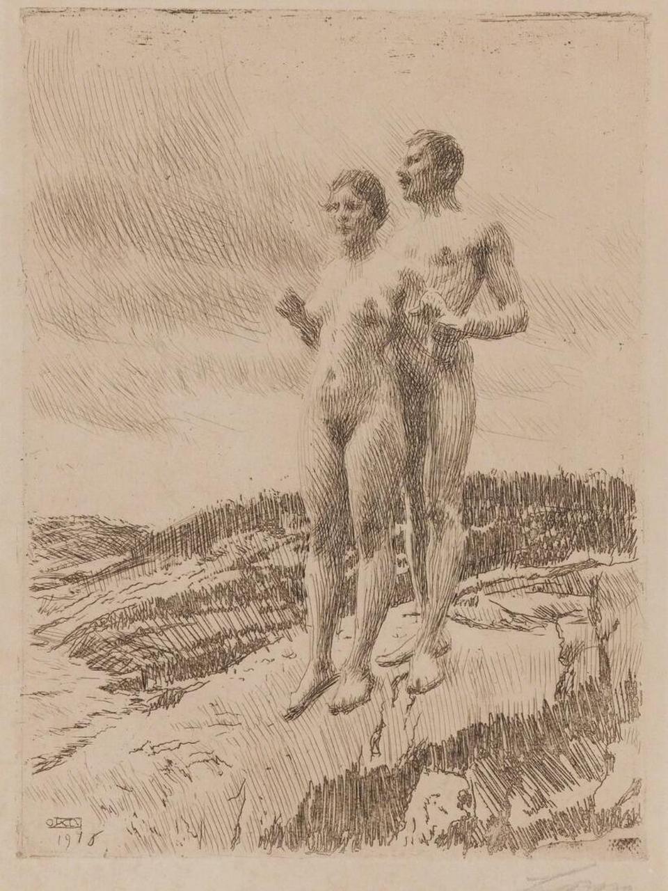 安德斯·佐恩(anders leonard zorn)创作的经典作品——《两人》(the