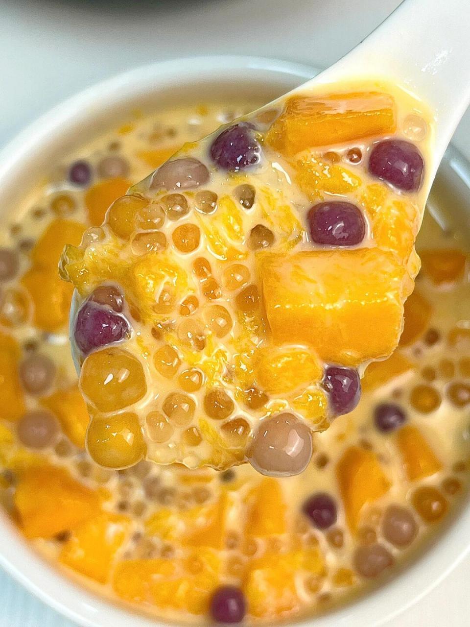 芒果牛奶西米露! 夏天一定要试试这个简易版杨枝甘露!