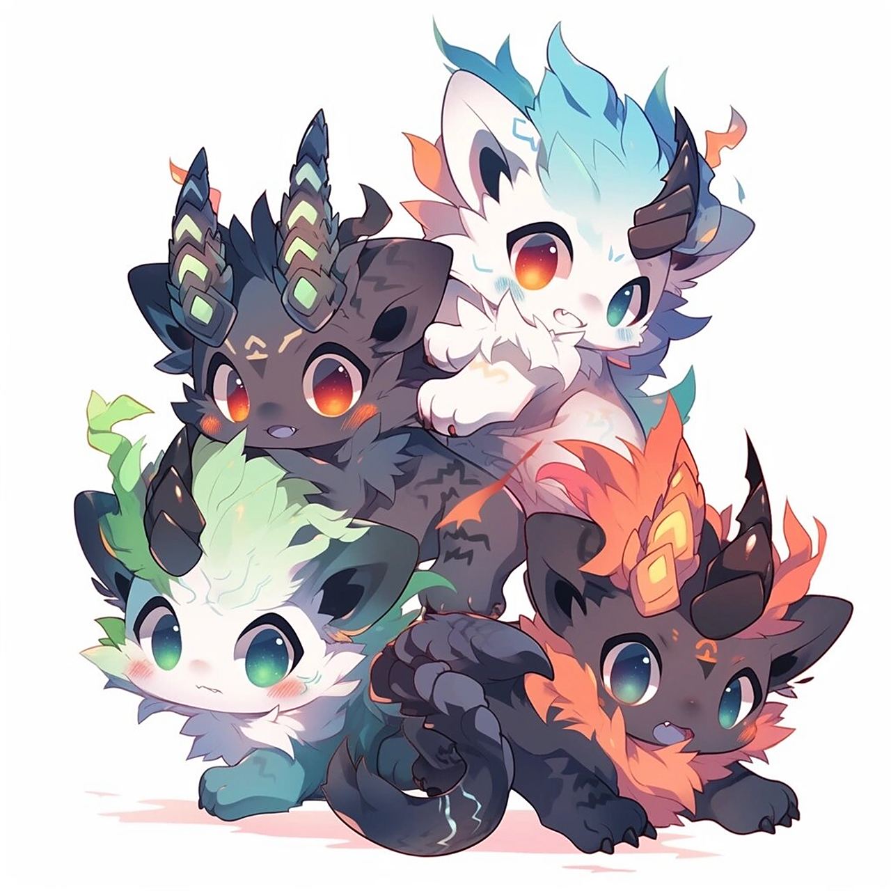 ai兽设素材 福瑞小兽 兽兽设计 qq兽 送设  可爱qq小福瑞 绘画素材无