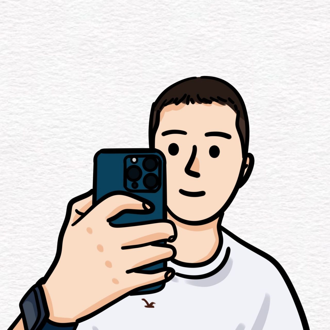 手绘头像定制简约卡通漫画约稿设计微信男生