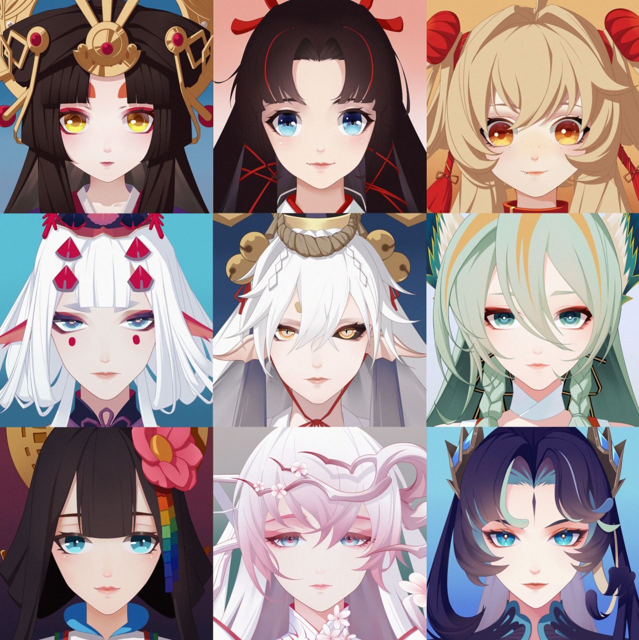 阴阳师ssr女式神头像九图第二弹完成 谢谢大家的喜欢和支持,接下来是