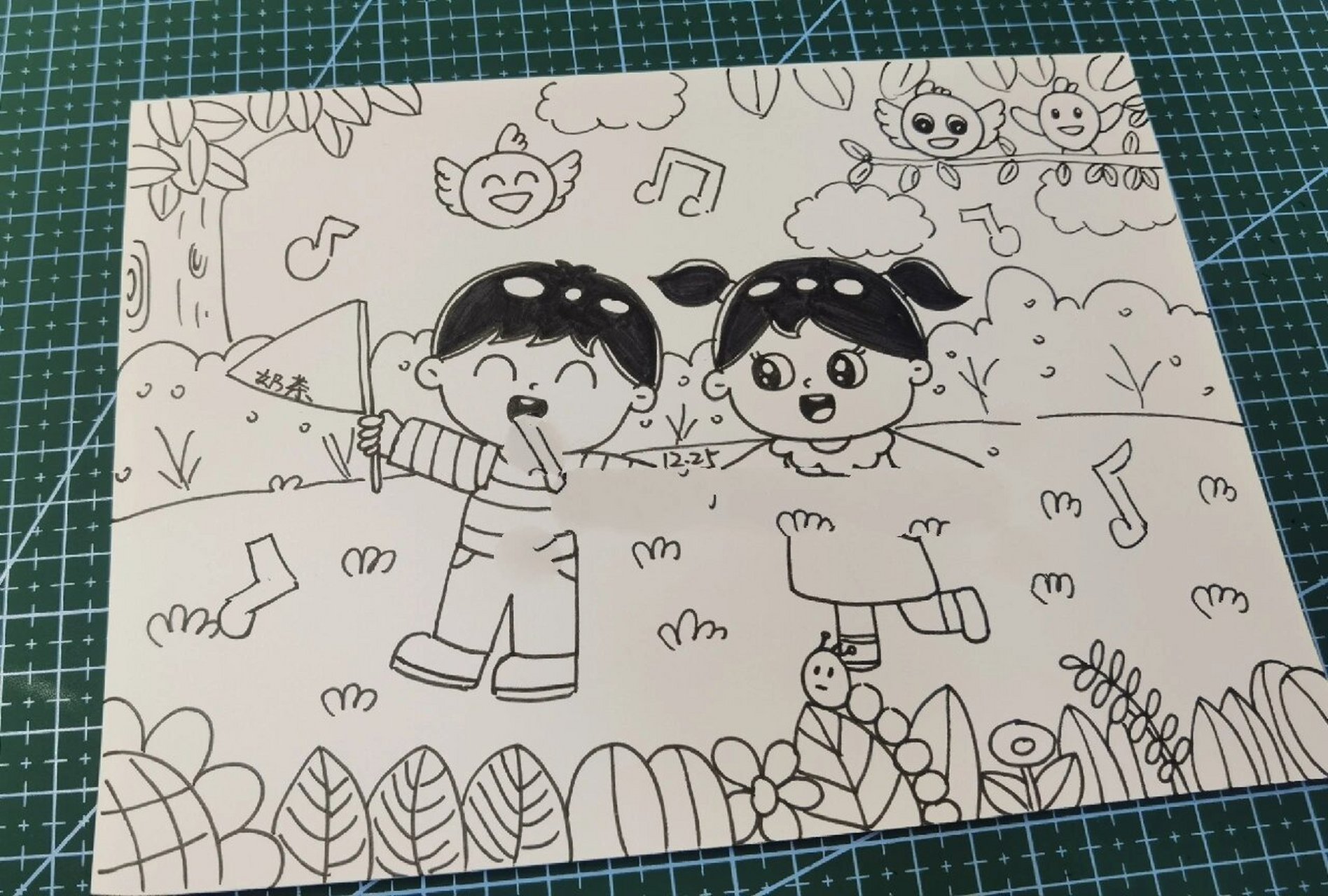 动物园里真热闹,难忘旅行,快乐假期,美好的一天 一对一儿童画考编绘画