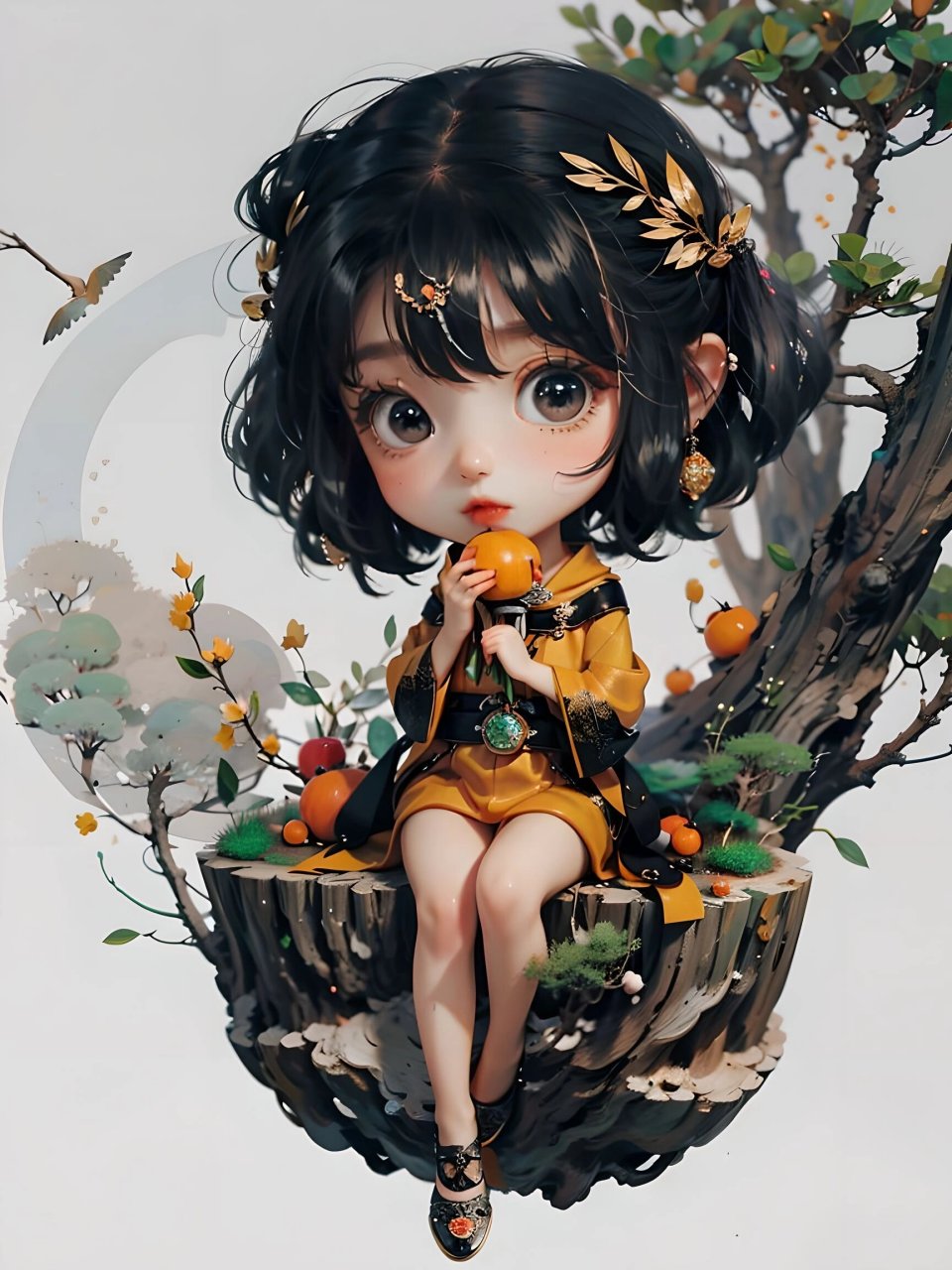 ai绘画q版超级可爱唯美古风汉服美人图壁纸