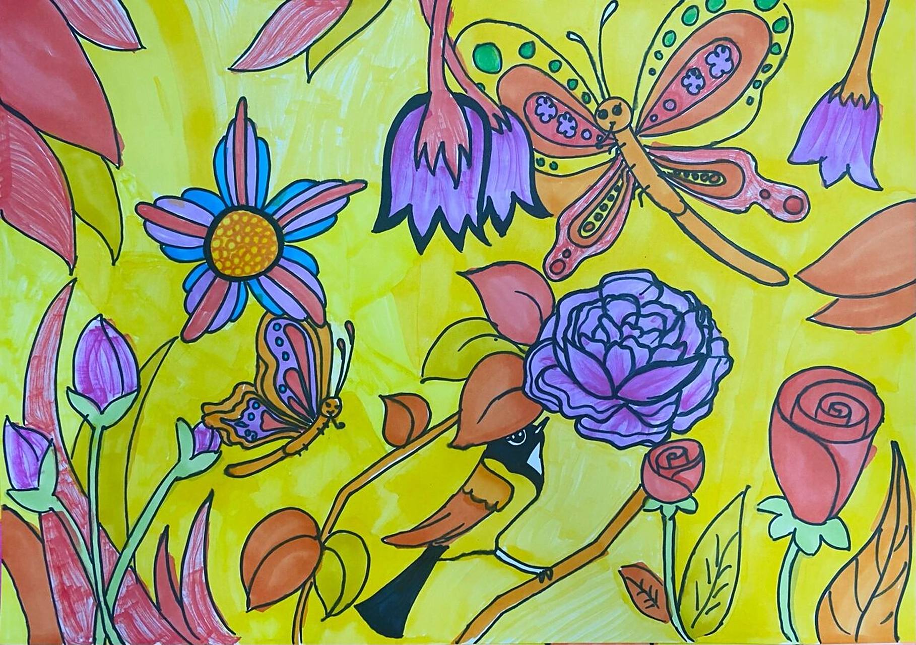 四年级上册美术《生活中的暖色》板书设计