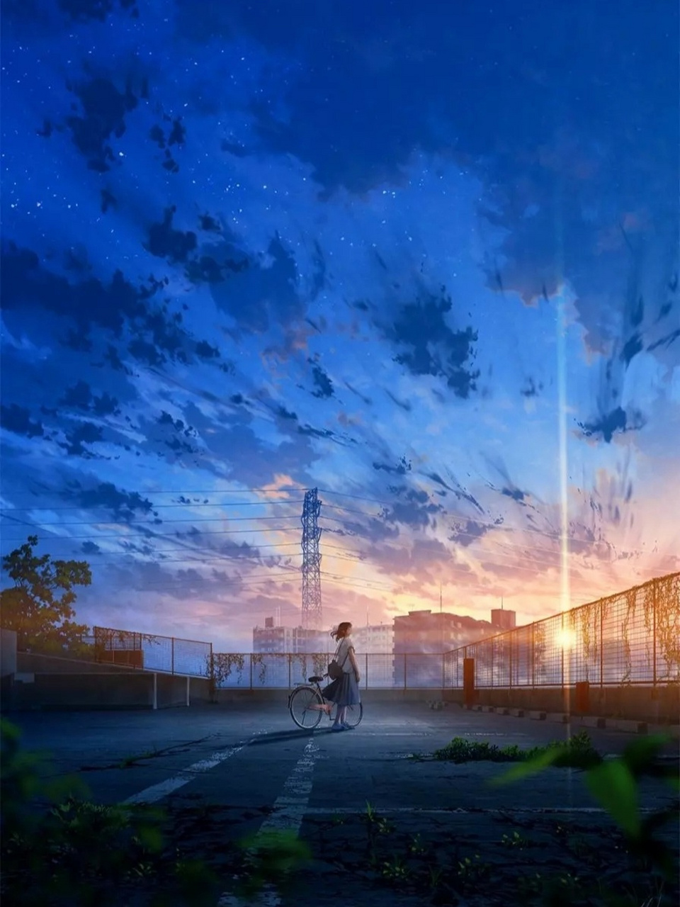 动漫里的唯美天空 每当我抬头仰望你,我就不再觉得孤单.