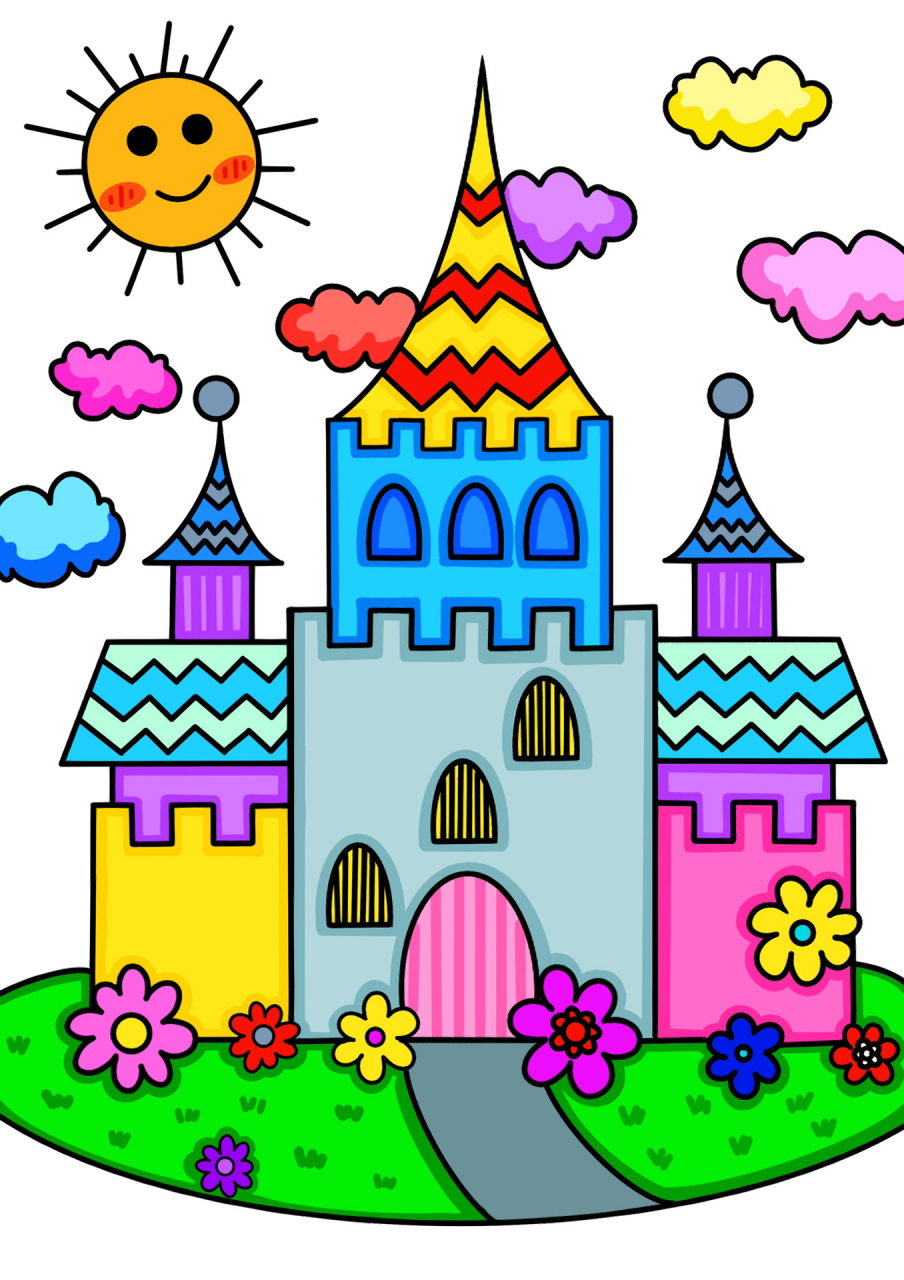 儿童城堡画 一等奖图片