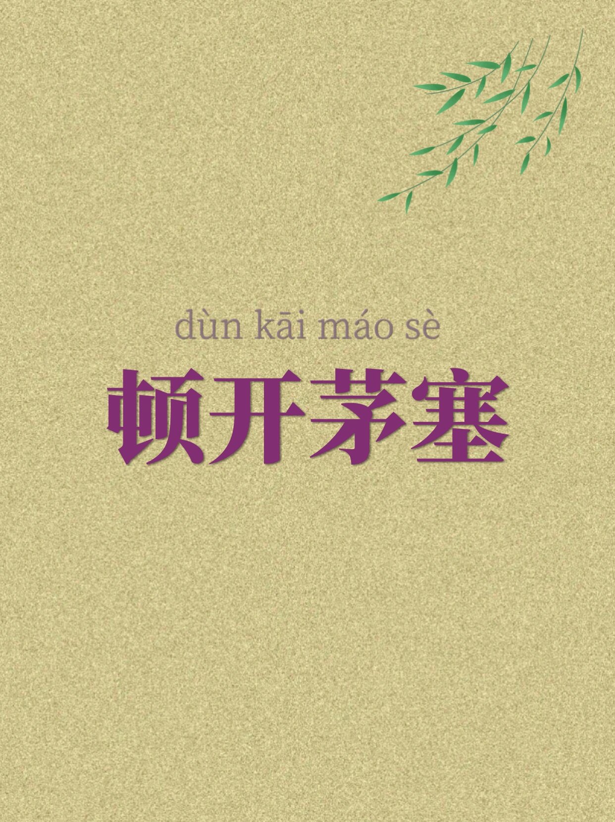 每天记一个成语丨顿开茅塞