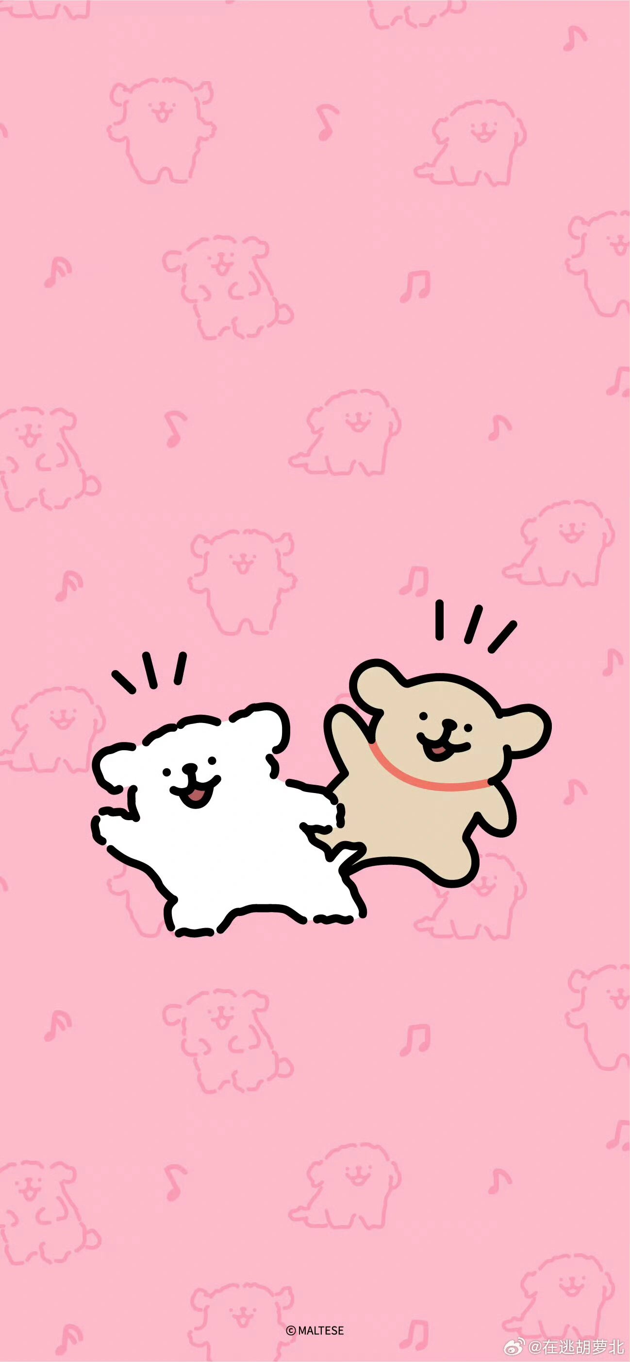 94线条小狗最可爱!96情头壁纸存起来