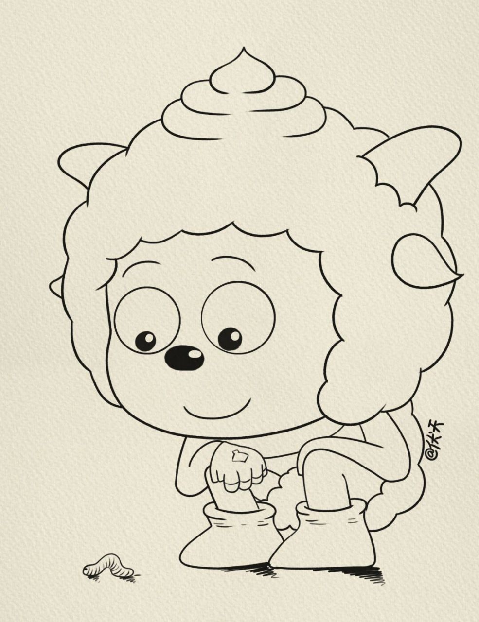 懒羊羊简笔画 #喜羊羊# #懒羊羊# #喜羊羊与灰太狼# #懒羊羊表情包