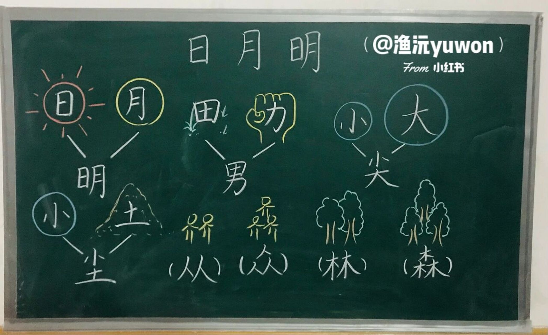 一(上)《日月明》备课笔记9477板书设计 #小学语文板书设计