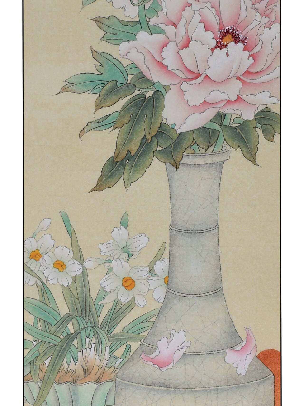 四条屏《清供图》 尺寸:60x18cm,纸本 设色 2021子言工笔 #工笔画