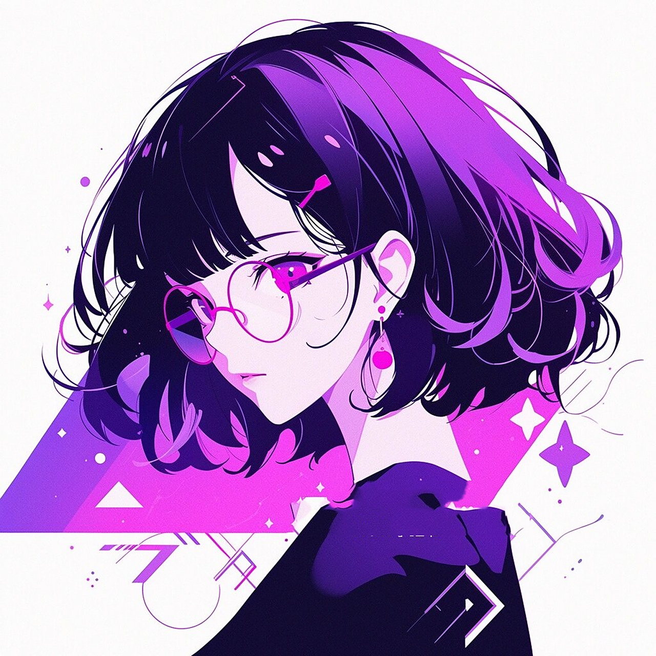 09紫色系|动漫女生头像 # 007 今日是酷酷的紫色