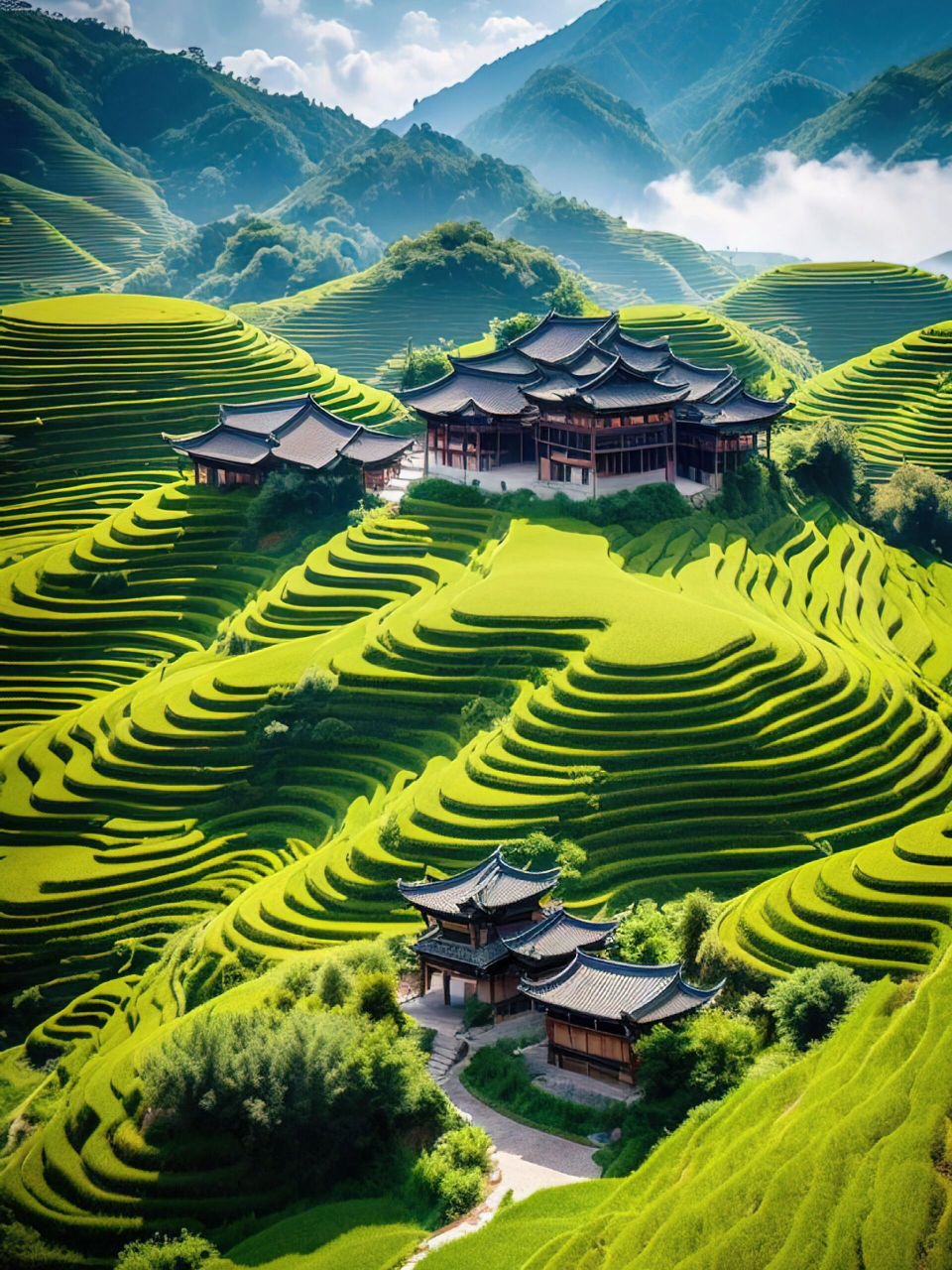 唯美四季7梯田风光美丽景色