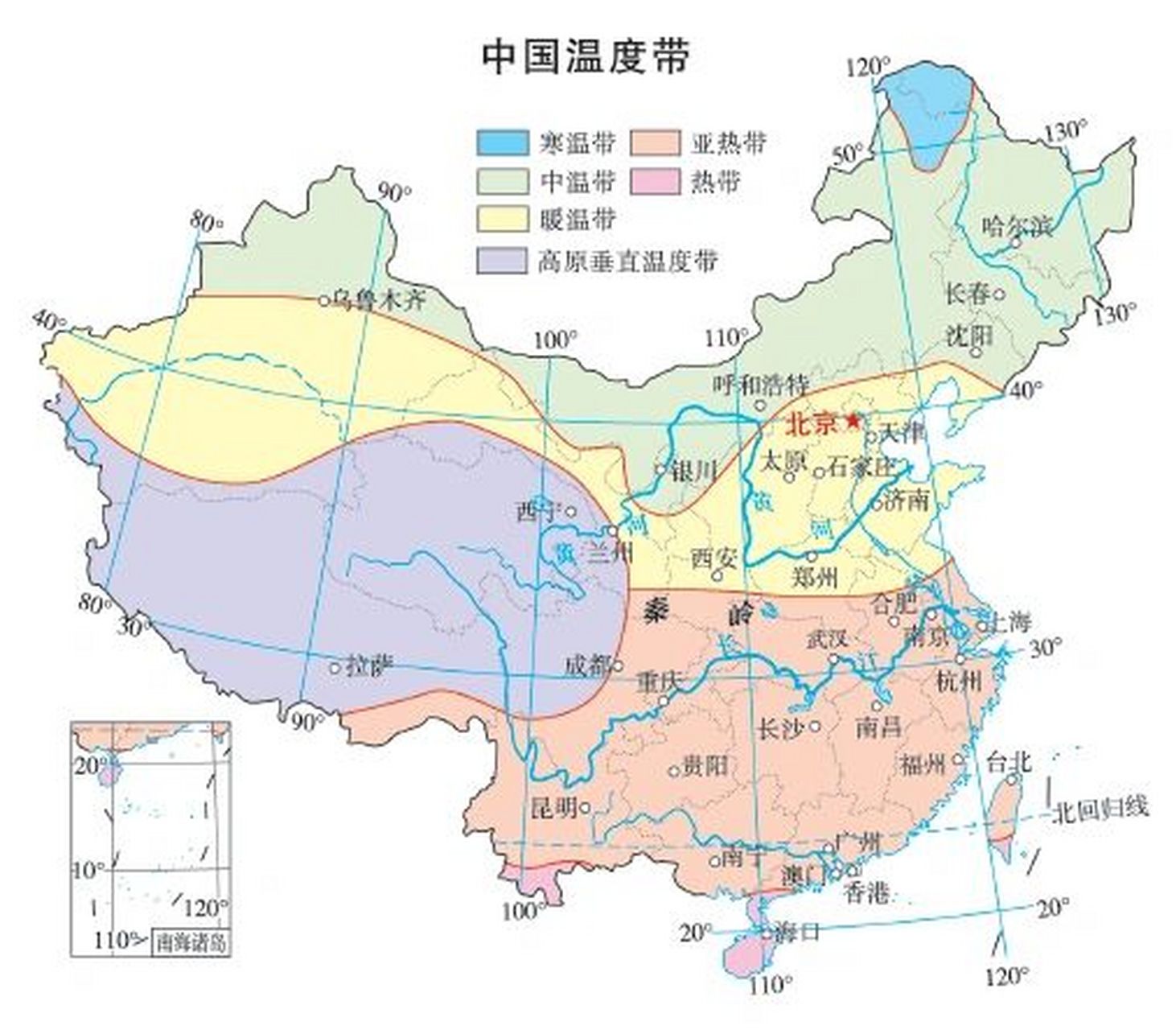 中国等温线分布图图片