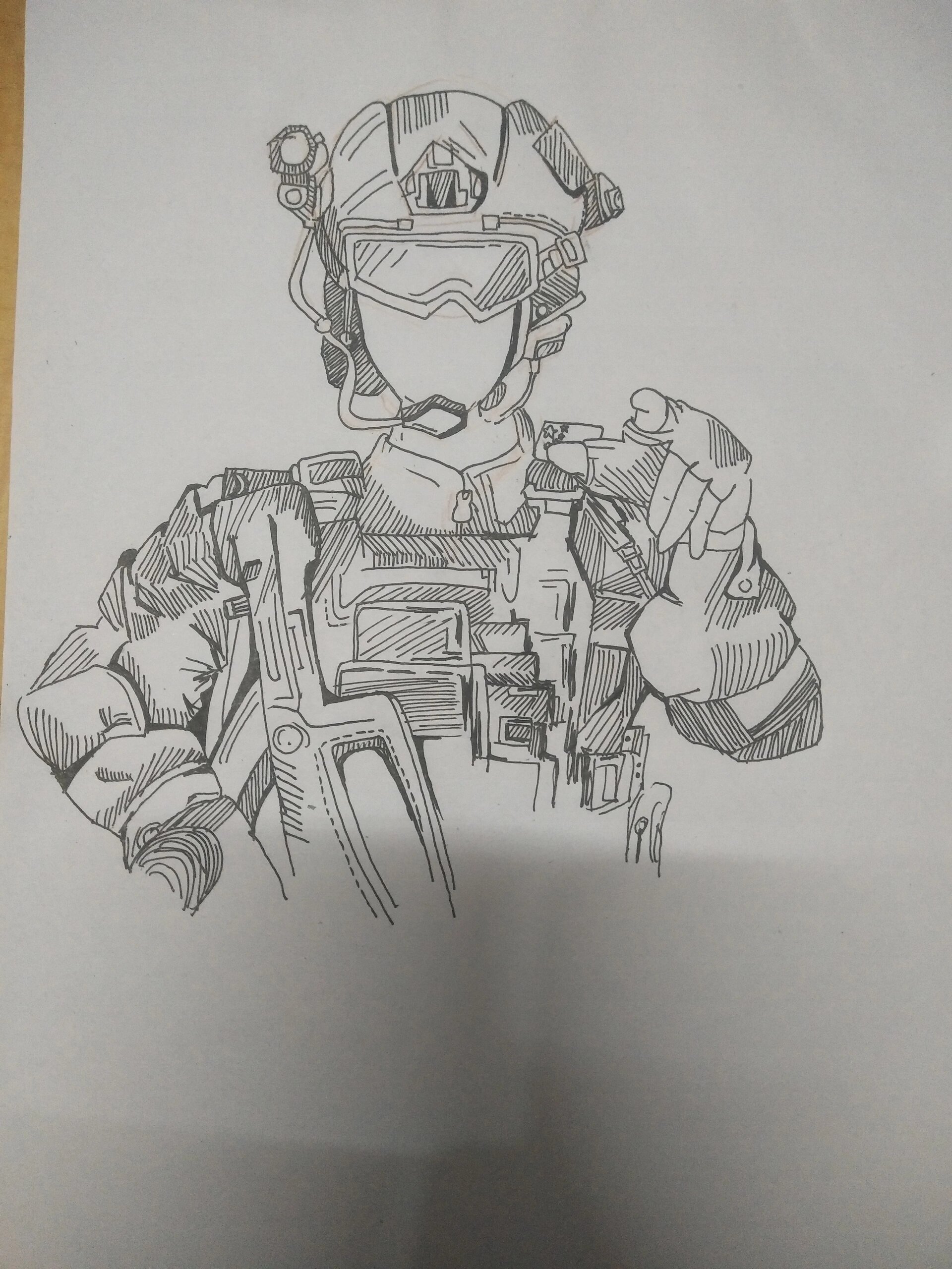 帅气的特警🤗️ 临摹,给堂弟的一幅画